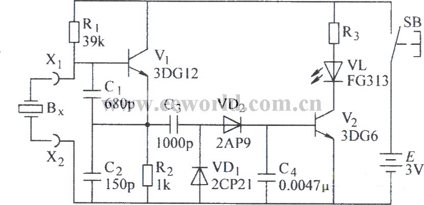 Quartz crystal oscillator test circuit