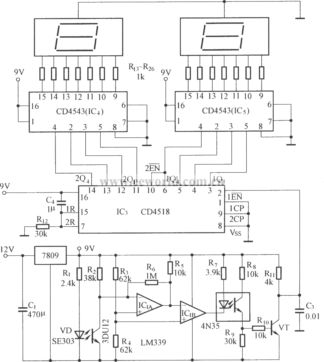 Digital display photoelectric counter