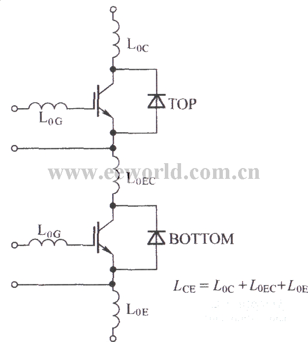 两单元IGBT模块的寄生电感