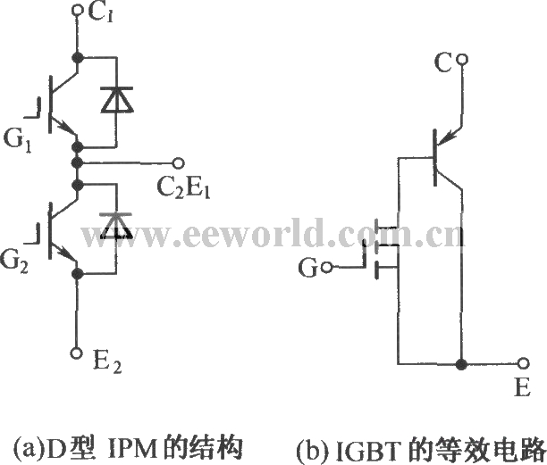 D型IPM的结构及IGBT的等效电路