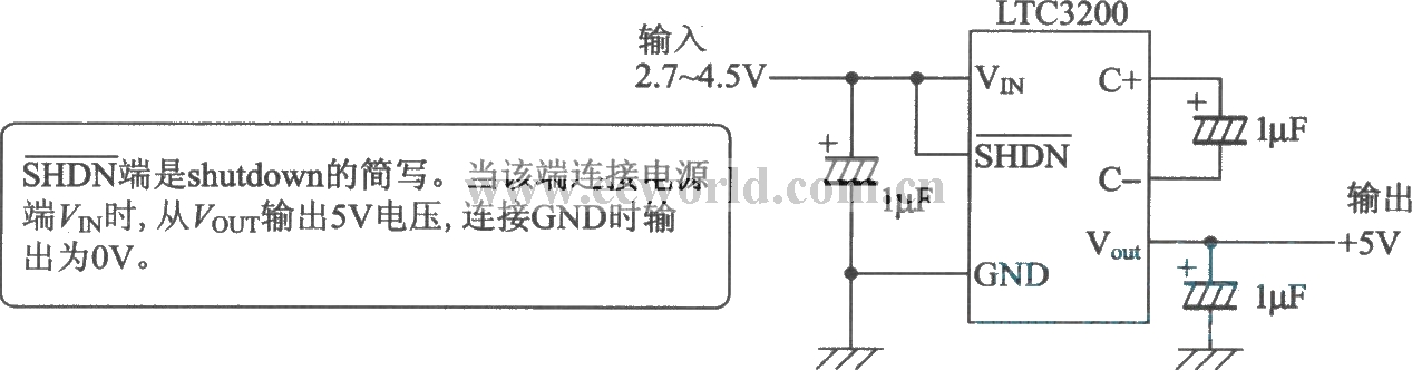 Boost circuit (charge pump) using LTC3200