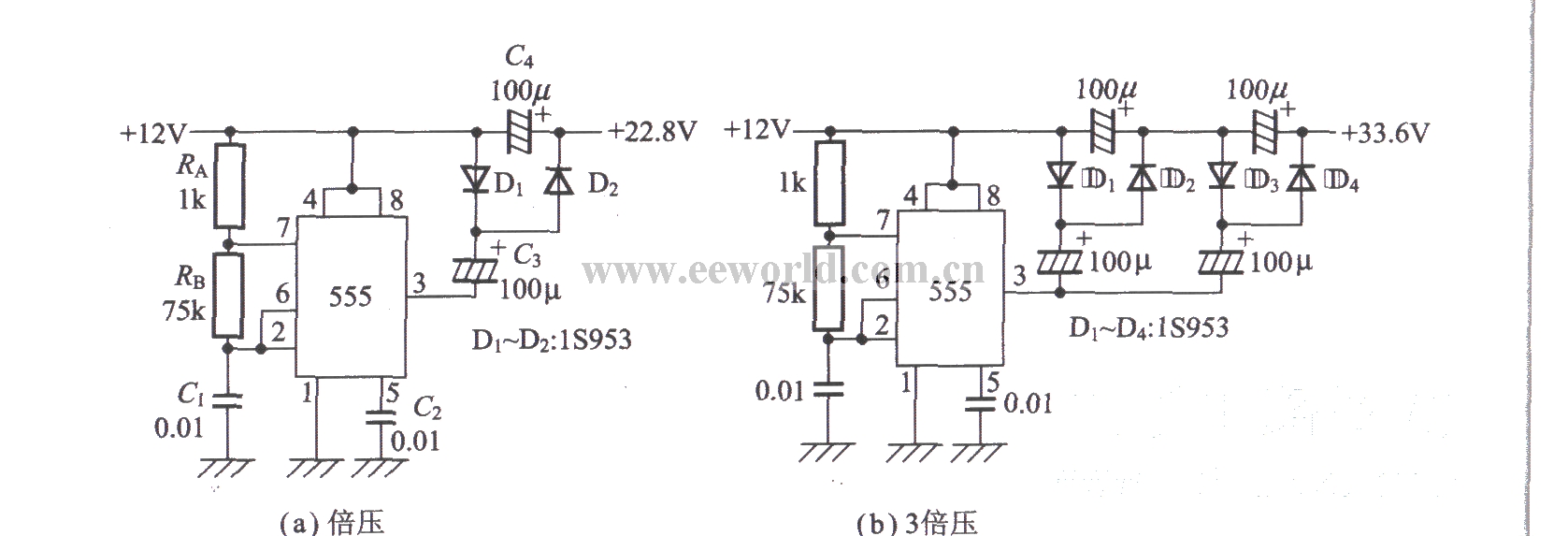 Boost circuit using timer IC