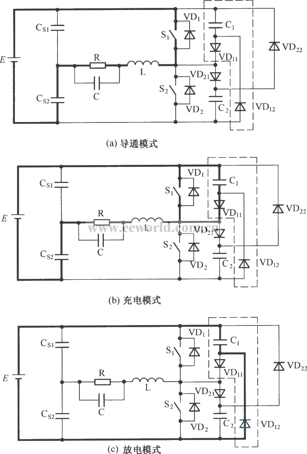 C-2D型无源无损缓冲电路的工作模式