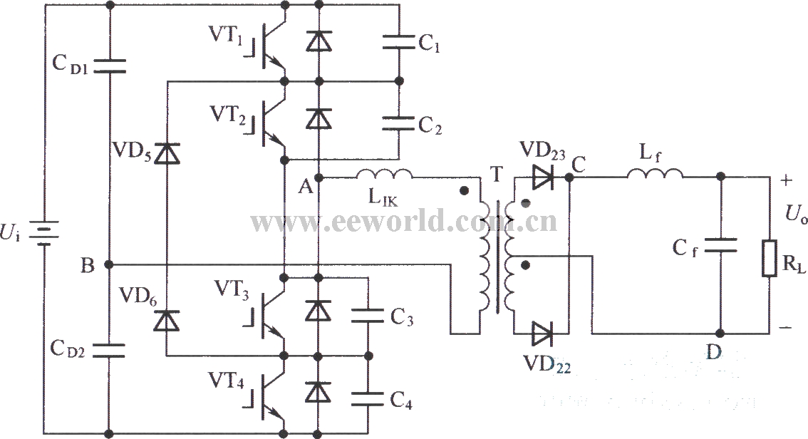 Zero-voltage switching three-level DC converter