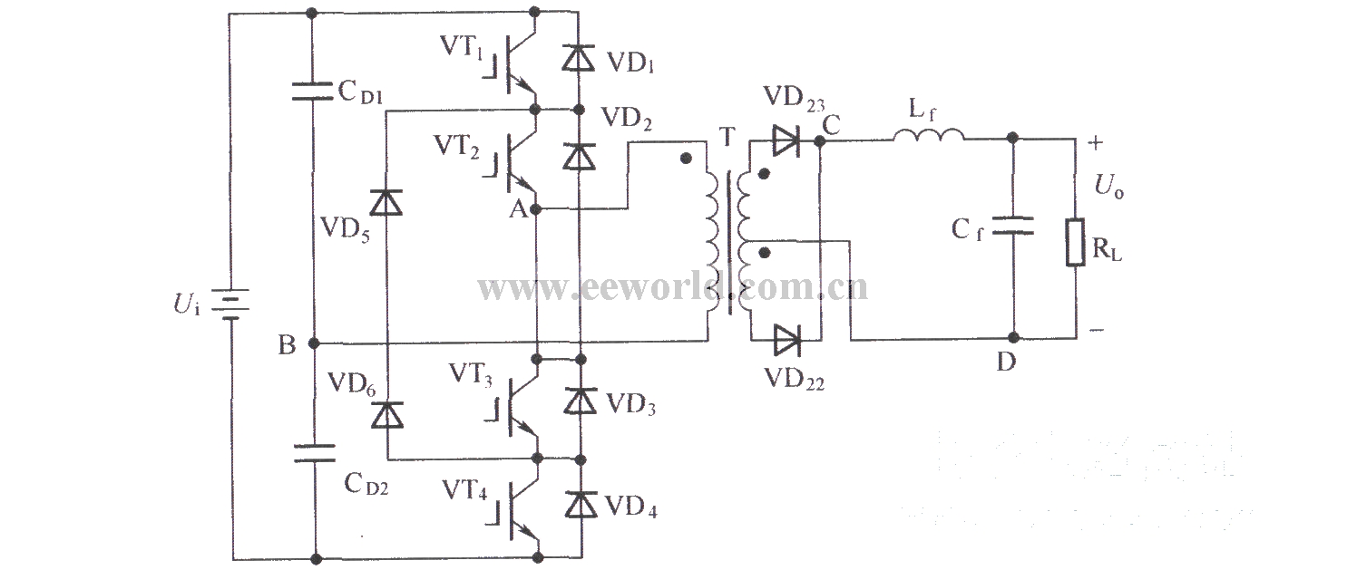 Basic three-level DC conversion diagram