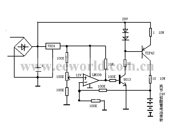 12V铅酸蓄电池充电电路