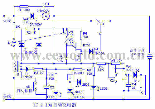 ZC-2-10A 12v24v自动充电器电路