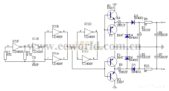 Single power supply to positive and negative power supply circuit