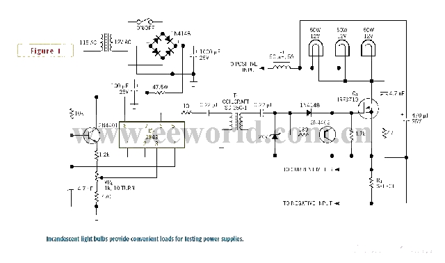 Universal power load circuit using light bulbs