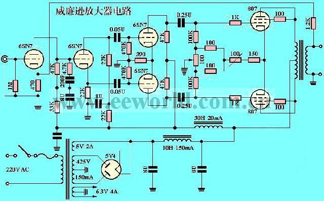 Williamson tube amplifier circuit (finished power amplifier circuit)