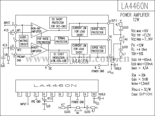 LA4460N功放电路