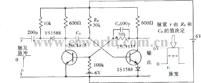 Monostable multivibrator circuit diagram