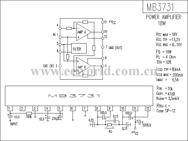 MB3731功放电路