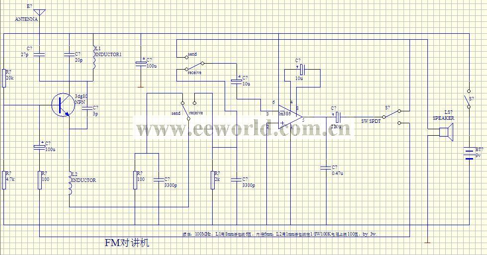 fm frequency modulation transmitter circuit