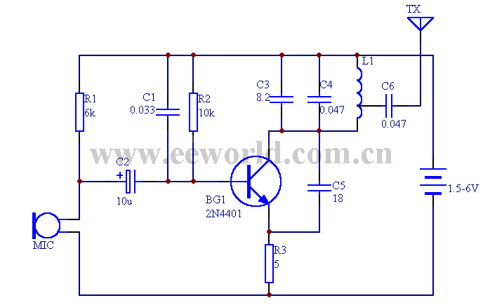 1.5V微型无线调频话筒电路