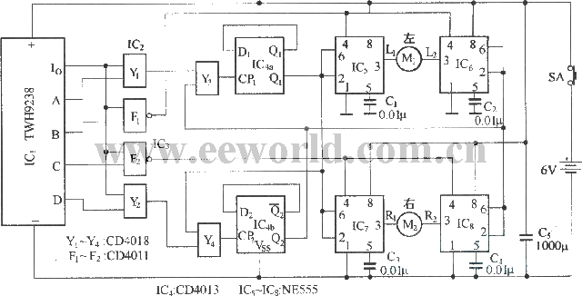 Radio remote control electric vehicle circuit