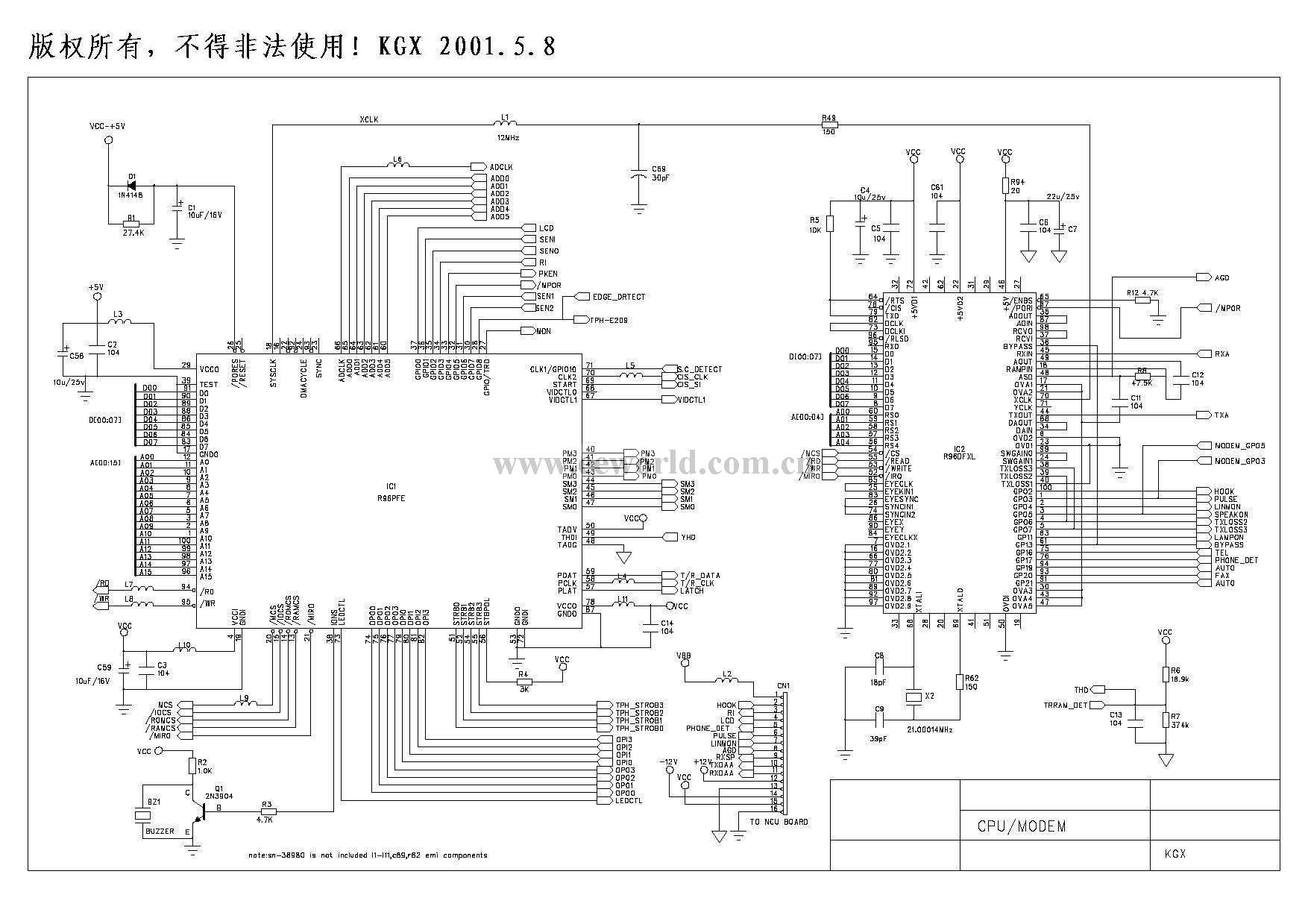 Fax machine circuit diagram