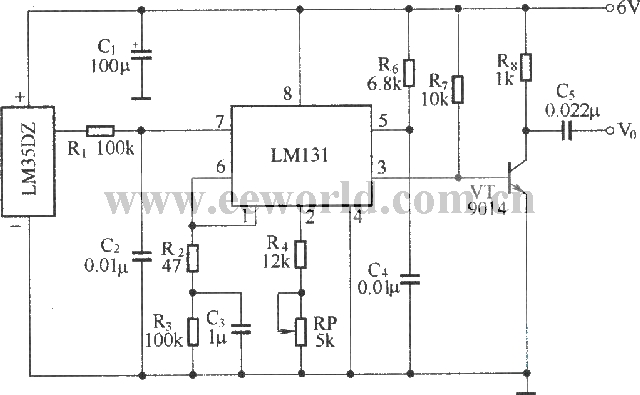 Temperature detection, voltage-frequency conversion circuit