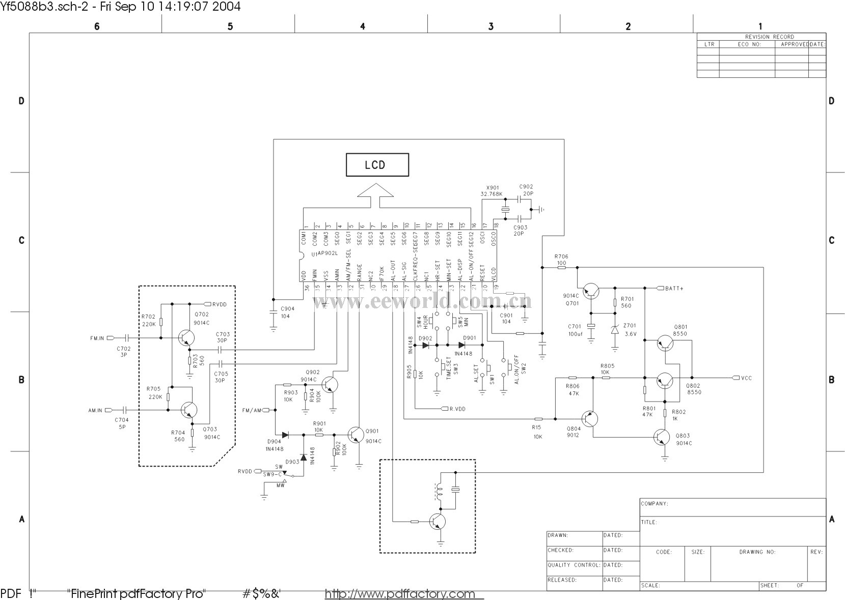 收音频率液晶显示收录机电路图