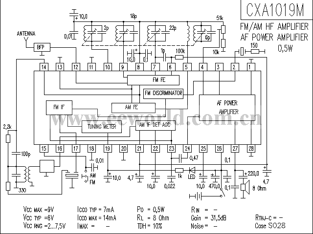 CXA1019M circuit