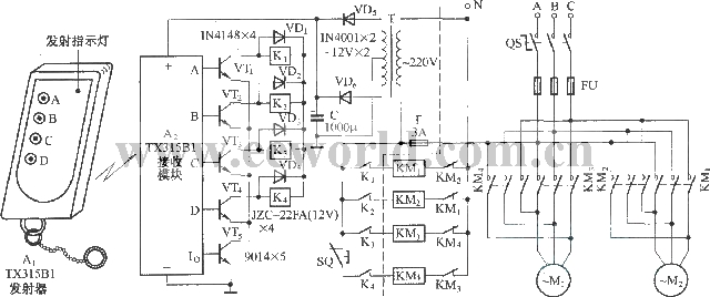 Electric single beam crane radio remote control (TX315B1)