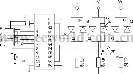 SXTY three-phase AC voltage regulation (closed loop) trigger board circuit