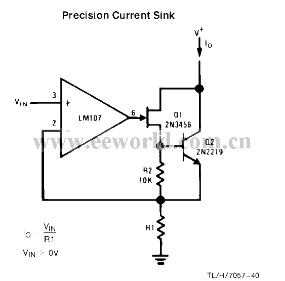 Precision current sink circuit