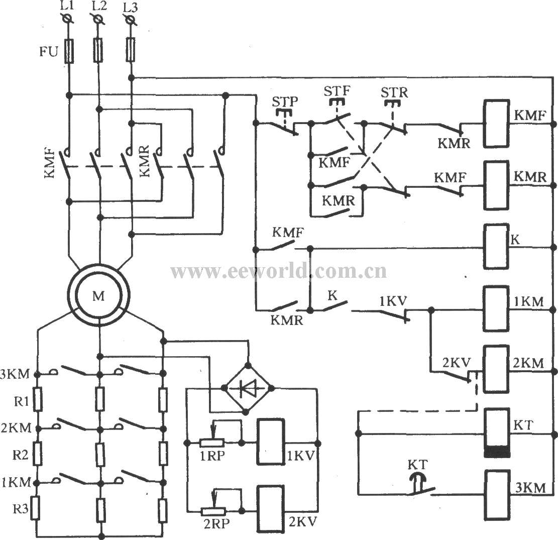 Reverse braking circuit of wound rotor motor