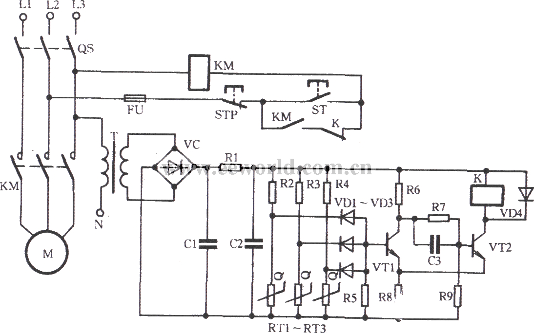 Thermistor phase blocking protection circuit