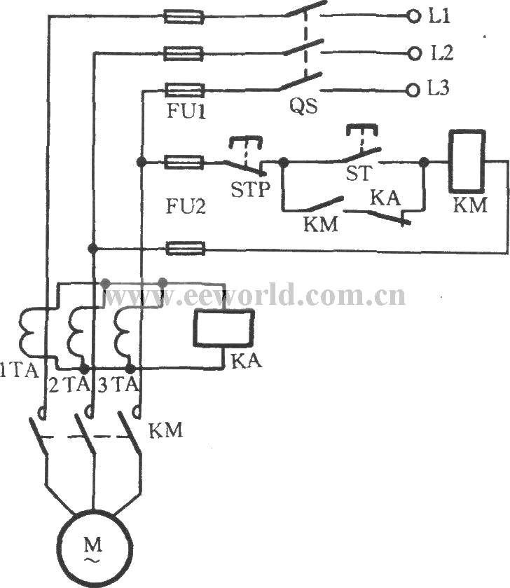 Phase failure protection circuit composed of three current transformers