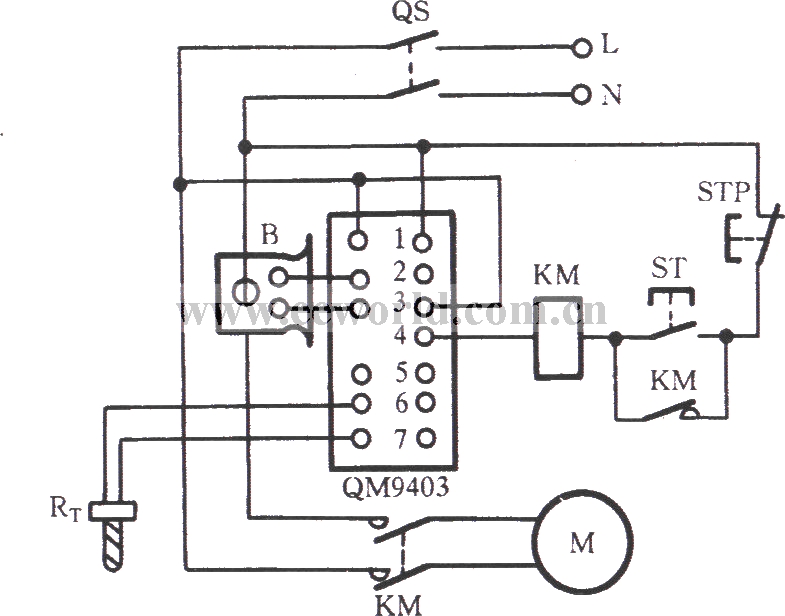QM9403型单相电动机保护电路