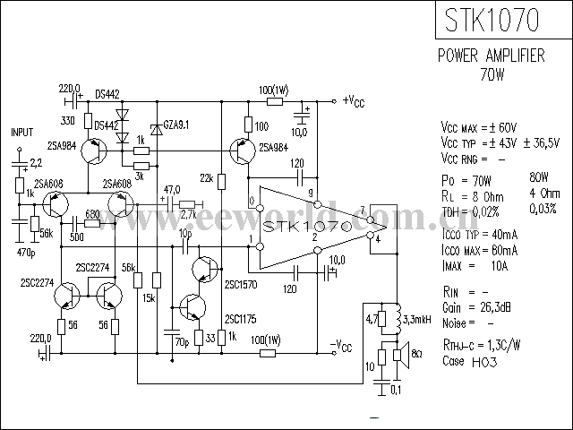 STK1070功放电路