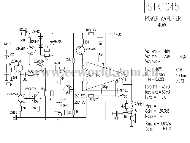 STK1045功放电路