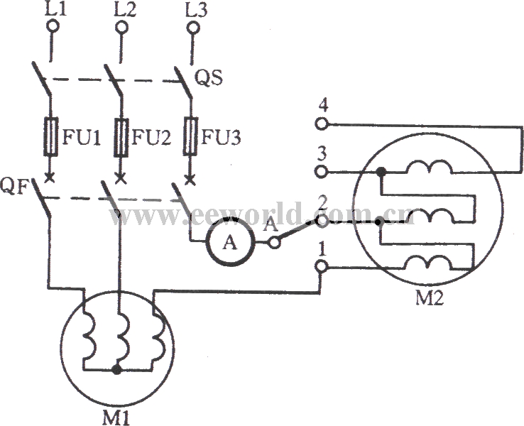 Unbalanced current drying motor winding circuit