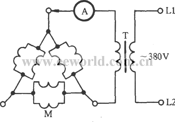 三角形多支路并联三相电动机绕组断路检查电路