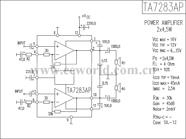 TA7283AP功放电路