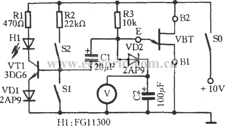 Single junction transistor working performance quick test circuit