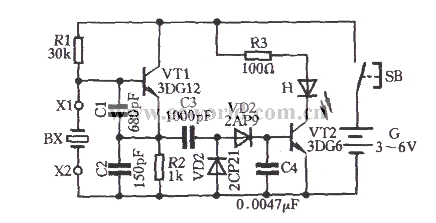 Quartz crystal selection circuit