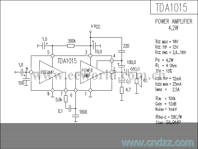 TDA1015功放电路