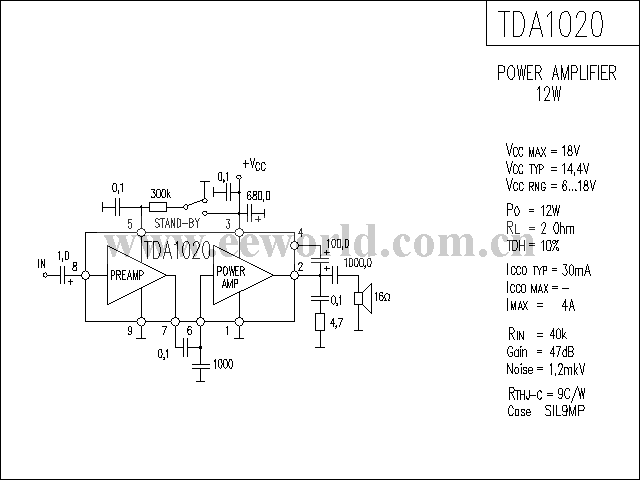 TDA1020功放电路