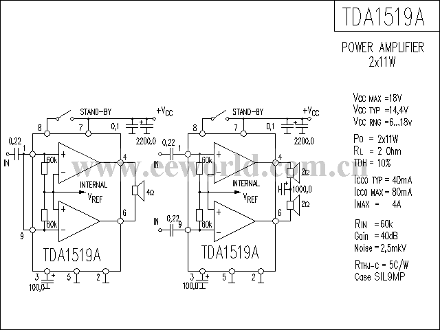 tda1519功放电路图图片