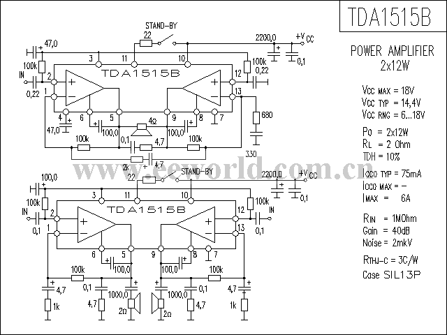 TDA1515B功放电路