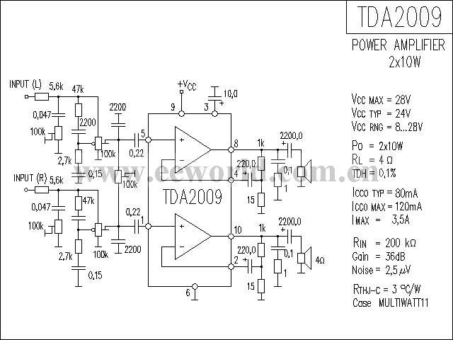 TDA2009功放电路