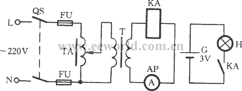 用行灯变压器校验电流继电器电路