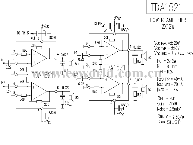 TDA1521功放电路