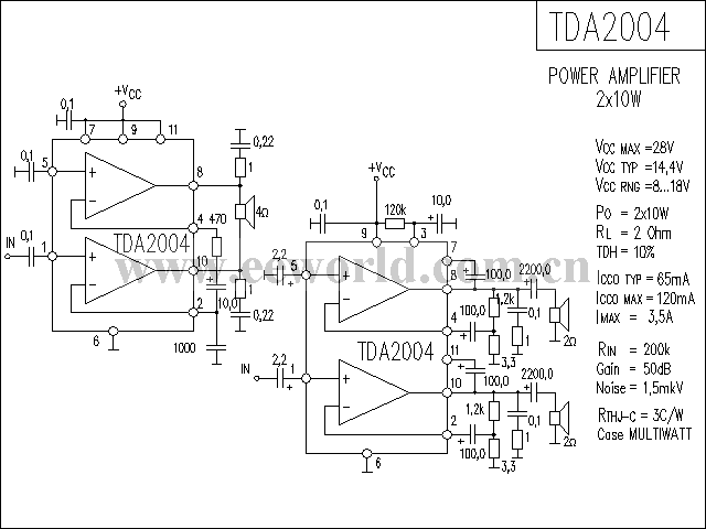 TDA2004功放电路