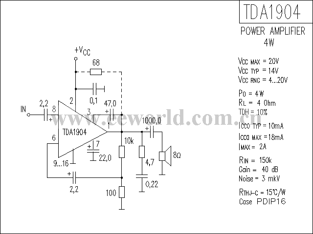 TDA1904功放电路