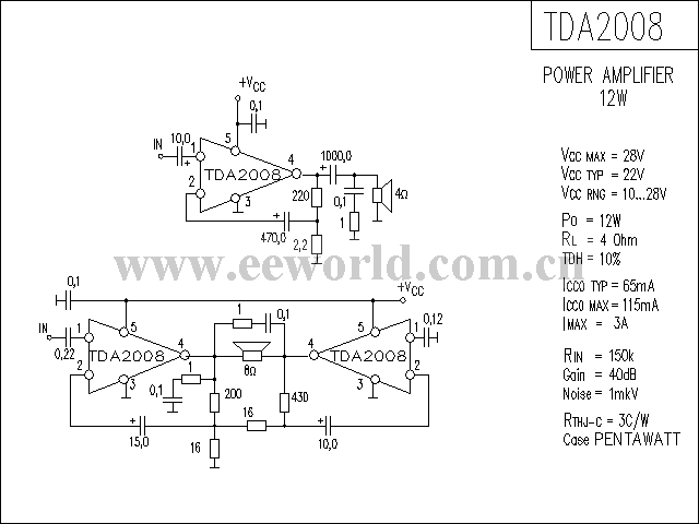 TDA2008功放电路