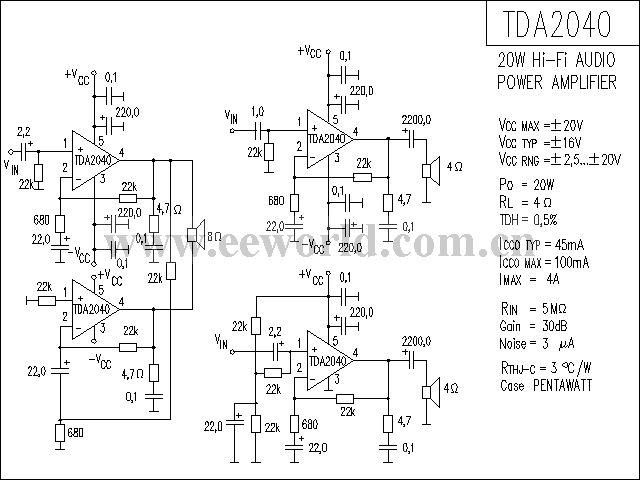 TDA2040功放电路