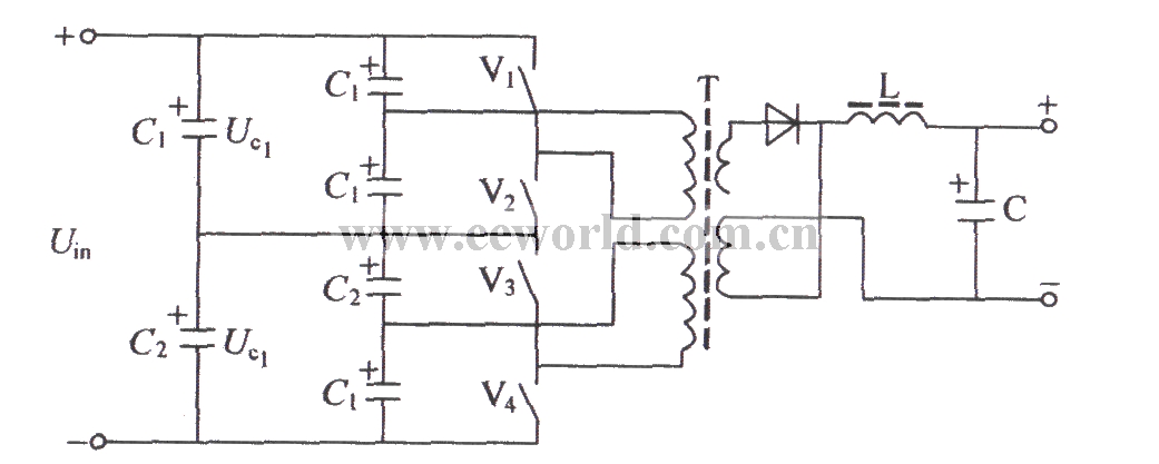 变形的半桥式变换器电原理图